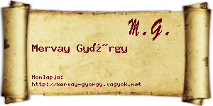 Mervay György névjegykártya