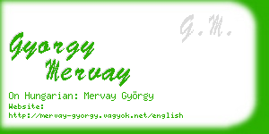 gyorgy mervay business card